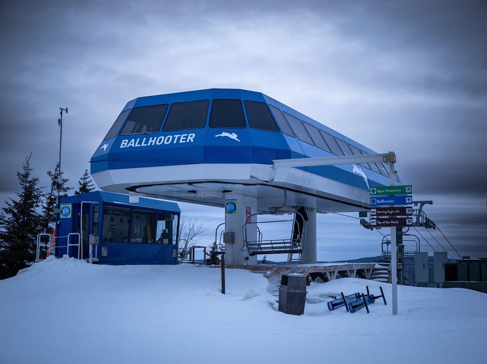 Embark on your winter adventure with a ride on the iconic Ballhooter lift.