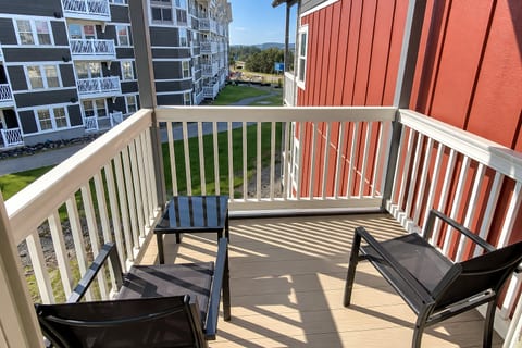 Step outside and breathe in the fresh mountain. Guest Review from Samantha Focht: "Perfect location—just a short walk to the Village! The mountain bike storage was a fantastic bonus for us. Highly recommend!"