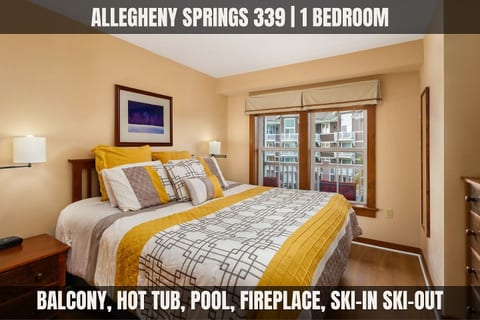 Cozy up in this inviting bedroom after a day on the slopes.