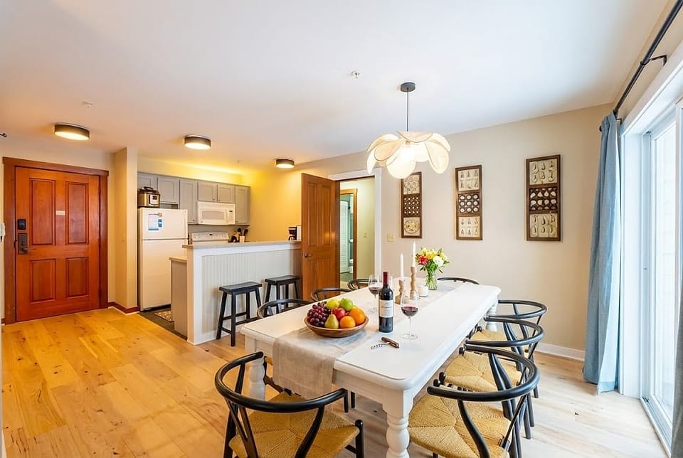 Gather around the table and enjoy delicious meals in this spacious dining area.