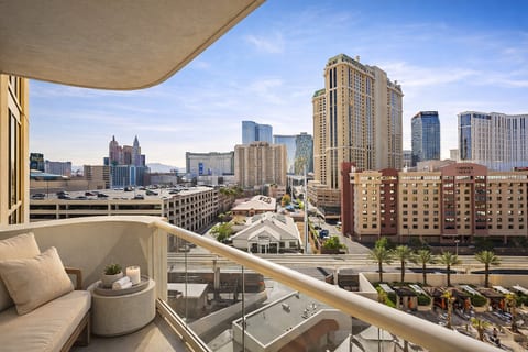 Balcony View — Private Outdoor Terrace, Open Las Vegas City Sightlines from the 8th Floor, Strip-Adjacent Location