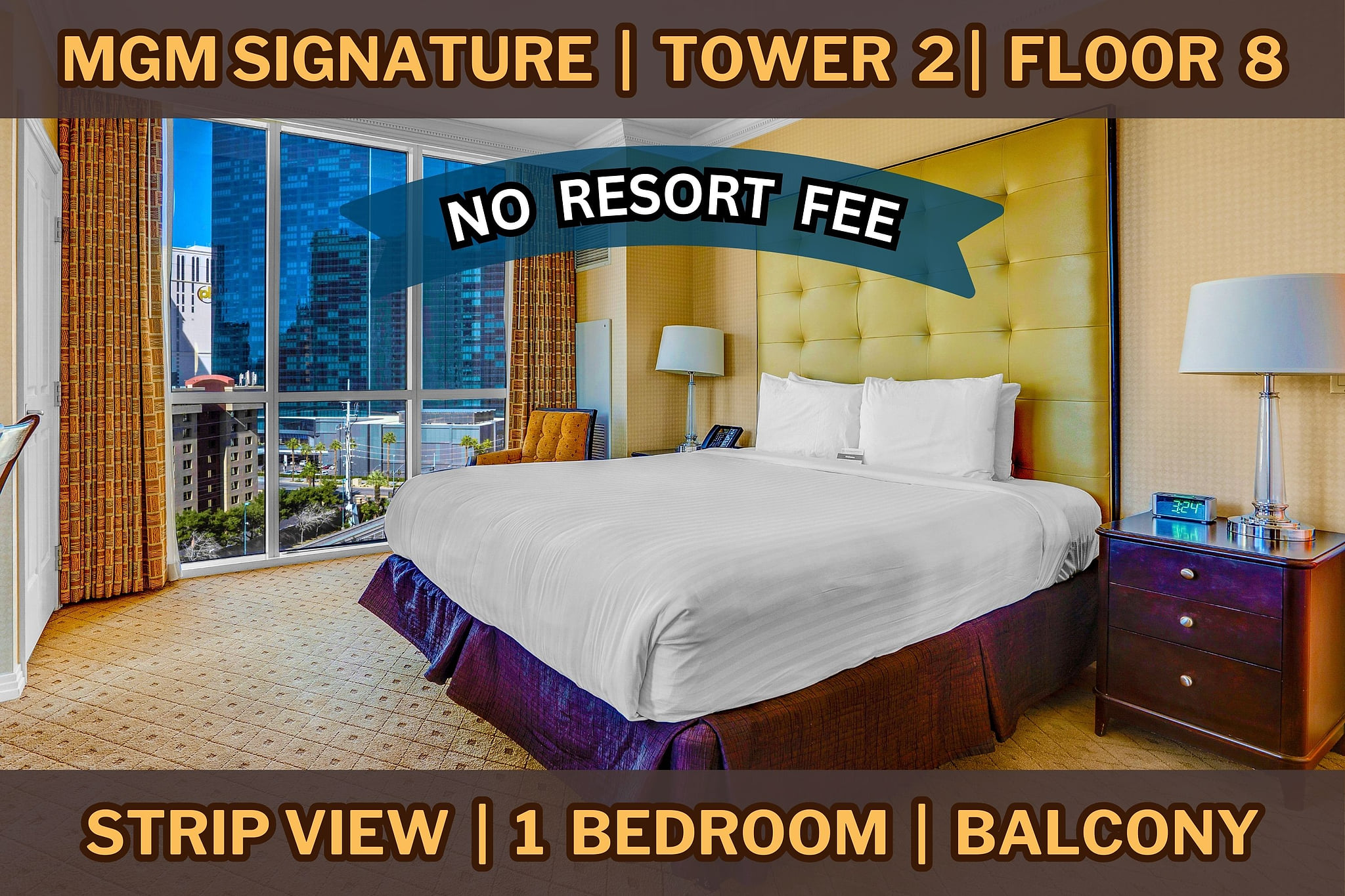 Wake Up to Luxury 🌅 - King Bed with Breathtaking Strip Views!