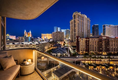 Private 8th-Floor Balcony | Panoramic Las Vegas Strip Views | Outdoor Seating | Deck/Patio | Watch the Strip Come Alive Day & Night | MGM Signature Tower 2 | Zero Resort Fees