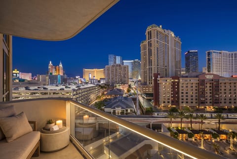 Private 8th-Floor Balcony | Panoramic Las Vegas Strip Views | Outdoor Seating | Deck/Patio | Watch the Strip Come Alive Day & Night | MGM Signature Tower 2 | Zero Resort Fees