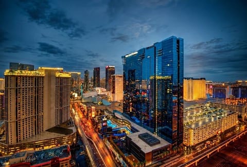 City Skyline View — Las Vegas Strip at Dusk from the 11th Floor Private Balcony