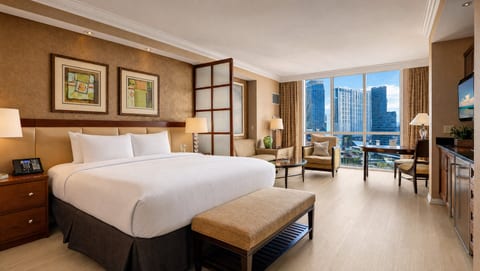 King Suite — 11th Floor, Premium King Bed, Blackout Curtains, Panoramic Las Vegas Skyline Views