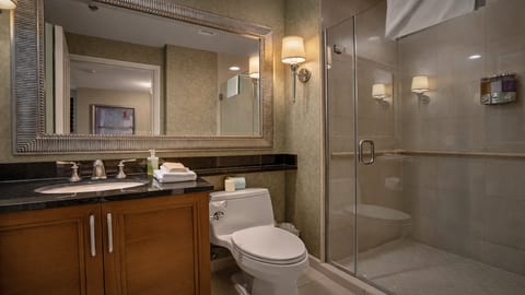 Spacious walk-in shower and premium amenities!