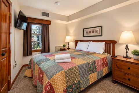Relax in the comfortable queen bed.