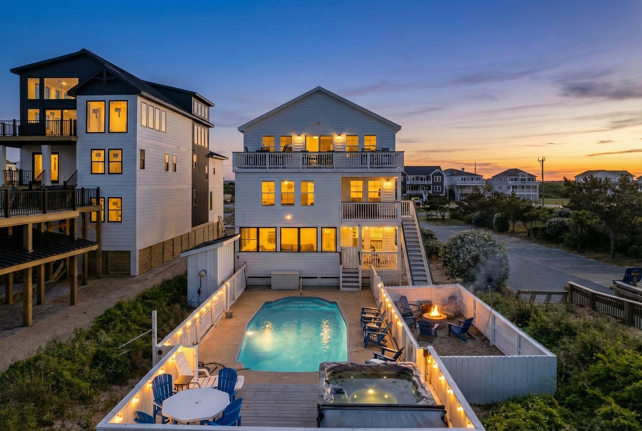 Coastline Haven by LUXSTAYUSA 🌅 Golden hour views from your three-level ocean home – just steps from the beach