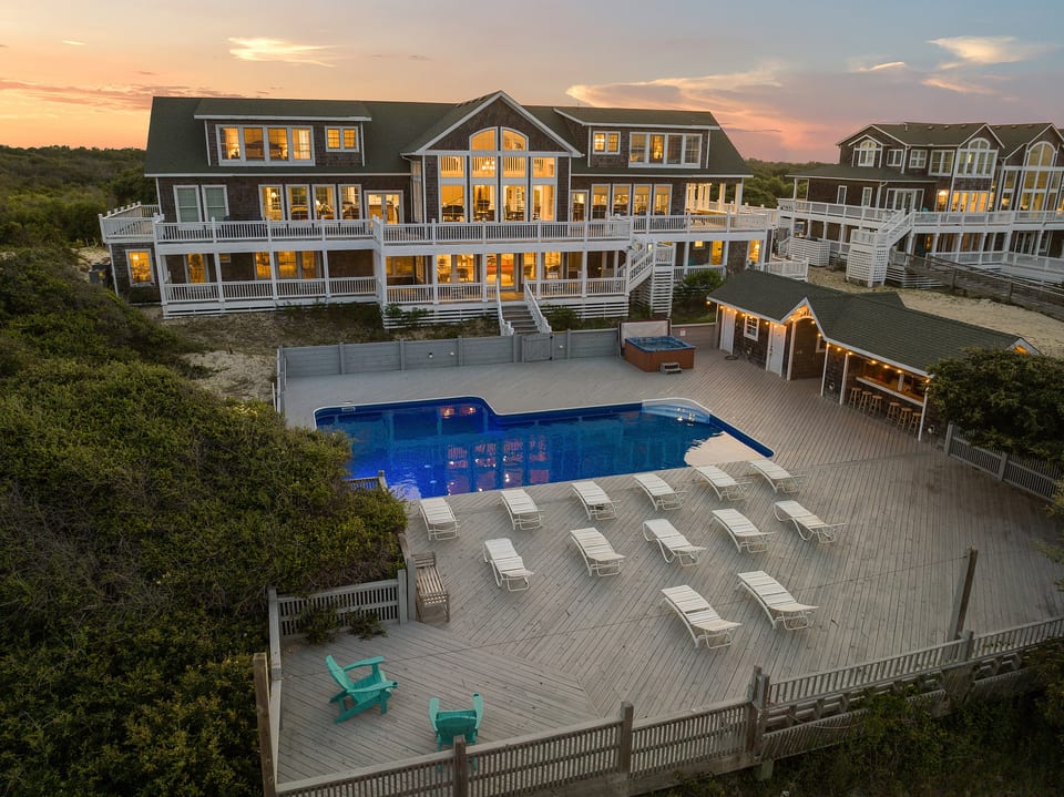 Sunset at Hemingway & Mark Twain — Golden Hour on the Outer Banks | Event-Ready Estate | Corolla 4x4, OBX
