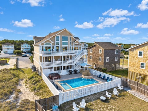 Angler's Retreat by LuxStayUSA — Oceanfront Estate with Private Pool & 3 Levels of Luxury | Nags Head, Outer Banks