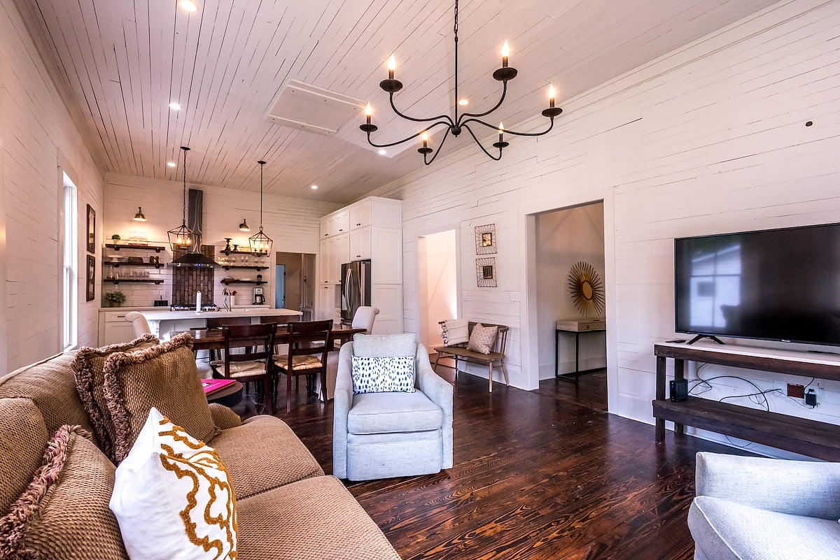 Living room and kitchen