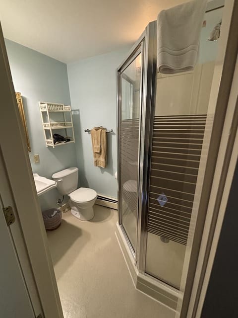 Ensuite bathroom with shower to Room 5 (named room 4 on airbnb).