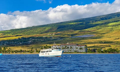 Lahaina's Historic Landmark Lahaina Shores Beach Resort from the water. Photo credit: Bill Halsey 2026