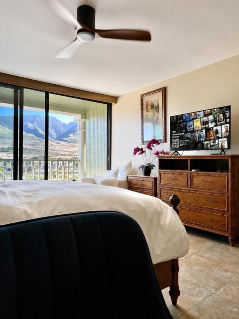 The chest of drawers the TV sits on holds your additional bedding and blankets. You also have 2 sets of 3 drawers to put your clothes in. Wifi and variety of streaming available to you, or sign in to your own.