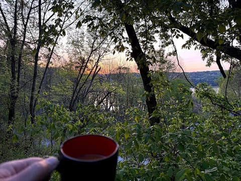 Coffee on the deck at sunrise