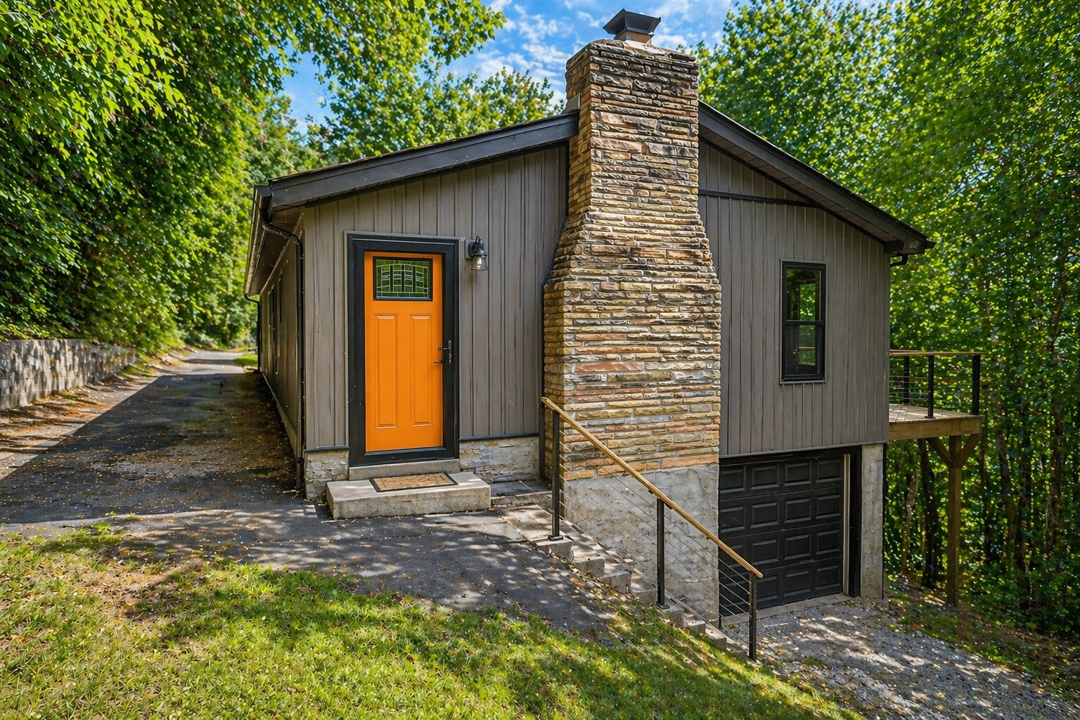 Entrances on both sides of the property