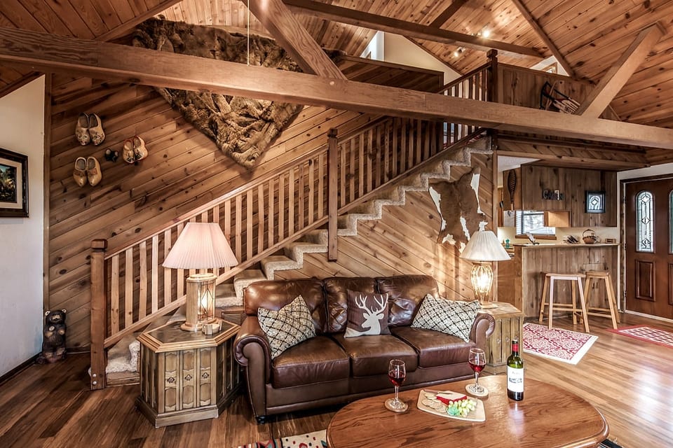 Alpine charm abounds at Antler Crossing. The view inside is as spectacular as the forest outside.
