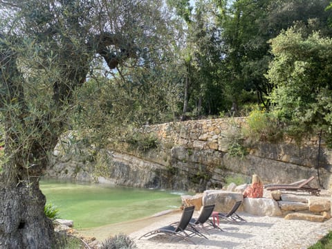 Beach and waterfall