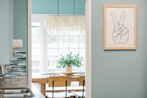 Easy flow from the kitchen to the dining room