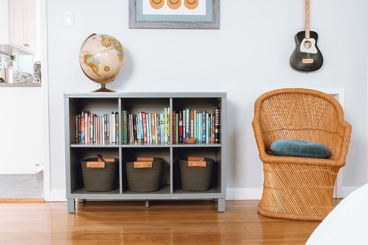 The kids' bedroom features two twin beds and tons of tech-free options for entertainment. 