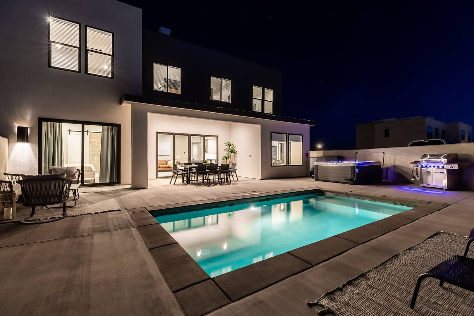 Enjoy a late evening swim in the pool or spa