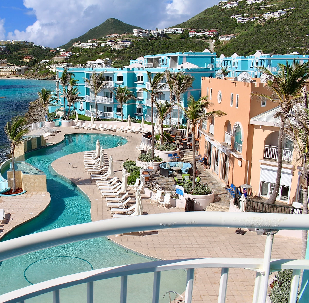 Excitement, adventure, and serenity await at this exotic tropical island resort. 
View from the living room balcony.