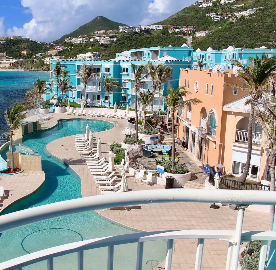 Excitement, adventure, and serenity await at this exotic tropical island resort.
View from the living room balcony.