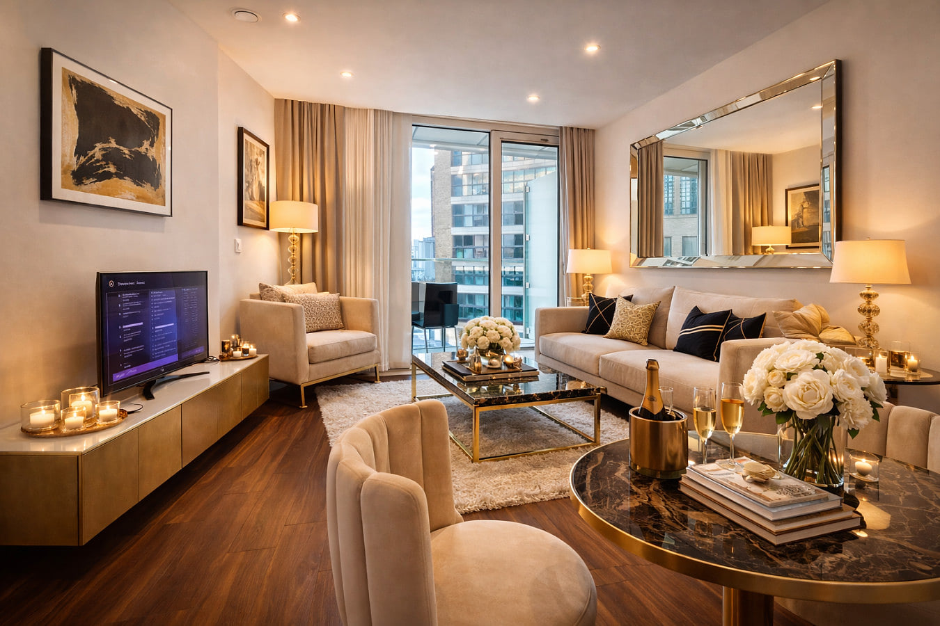 LuxuryLondonStays - Luxury City View AirCon Balcony Rooftop Panoramic London Heated Floor - 1000MB Wi-fi, minutes from Sky Garden