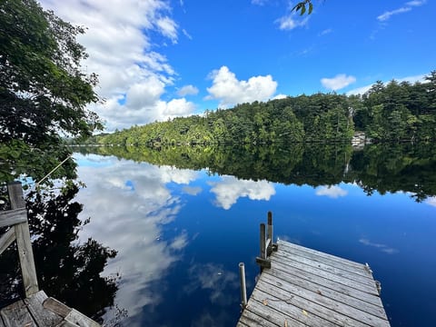 Peaceful mirror reflection view of Hudson River, the boat can dock nearby lake Luzerne docking (Upper Hudson River Boat Launch). Bring your own boat or kayak to enjoy water activities.