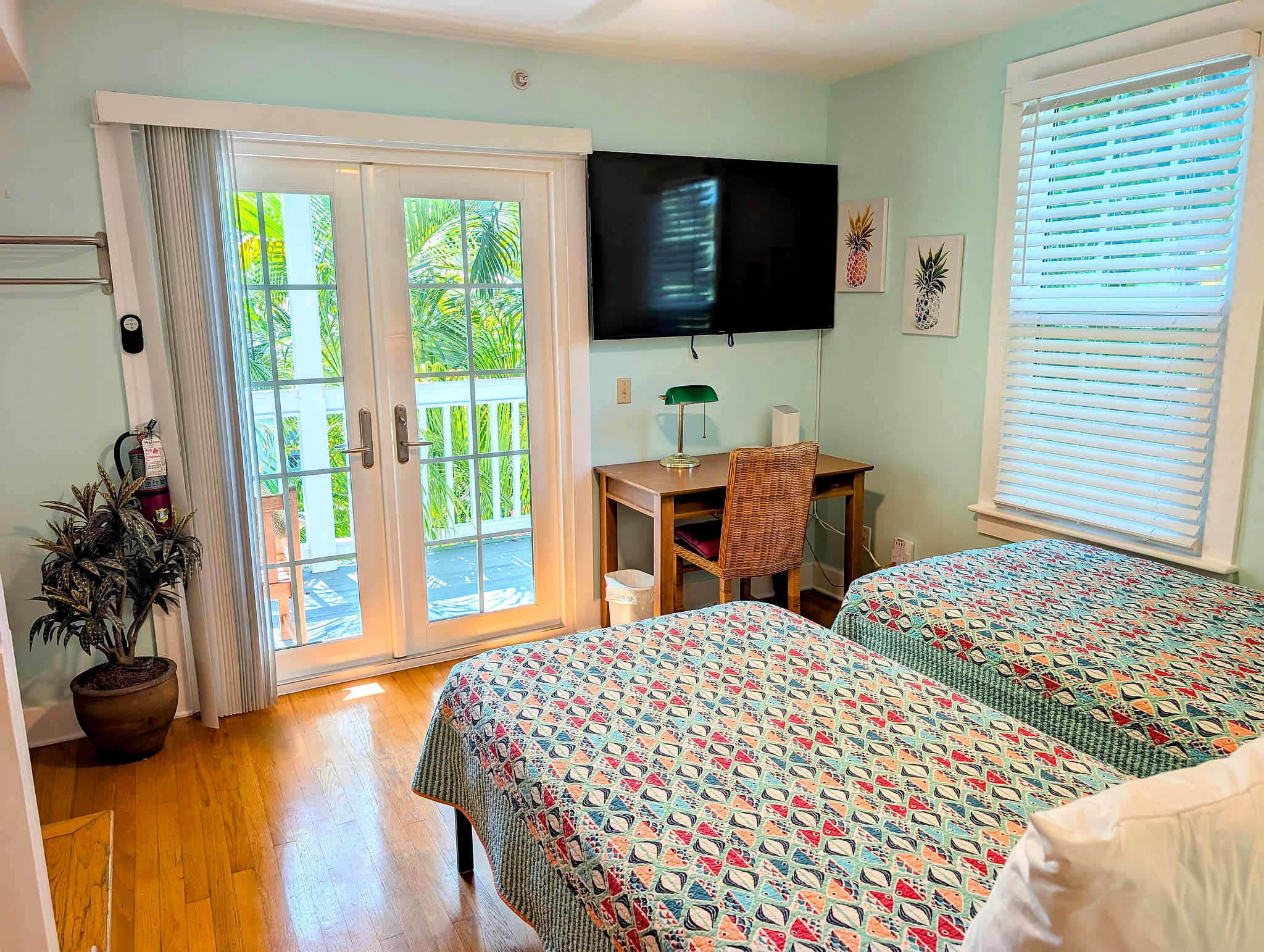 XL Twin Beds overlooking pool