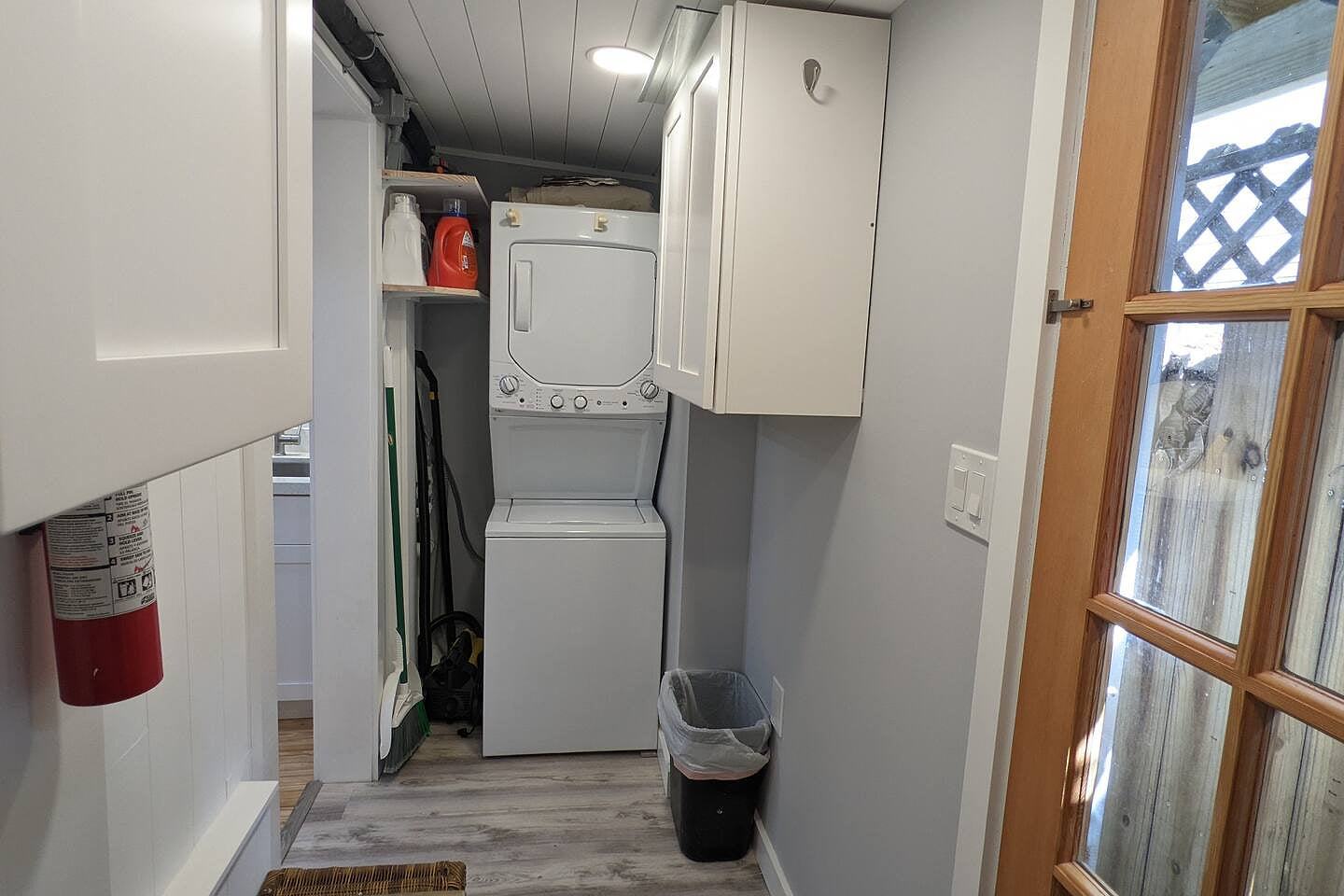 Washer & dryer inside unit.