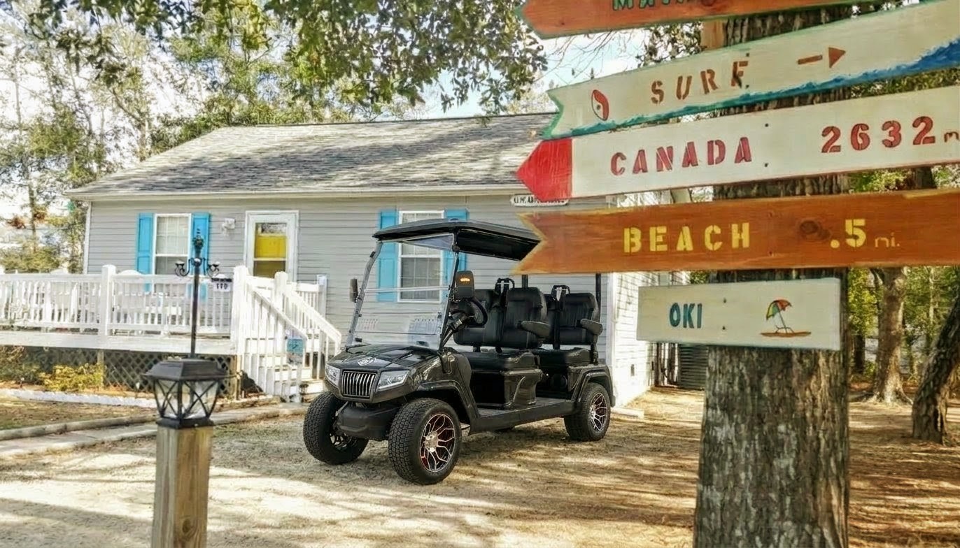 New golf cart available as an additional add on for weekly rentals. Signed waiver, driver's license, 25 y.o plus, deposit. Message for more details.