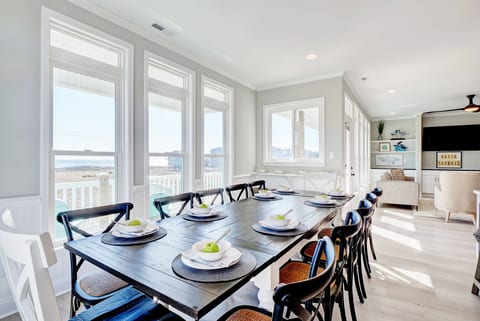 Dining for 19-12 at table, 4 at breakfast bar, and 3 at island (2nd fl)