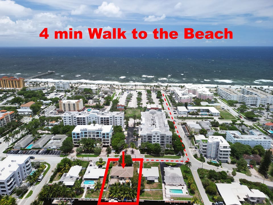 4-min walk to the Beach /Pool,Tiki canal boat dock - Deerfield Beach
