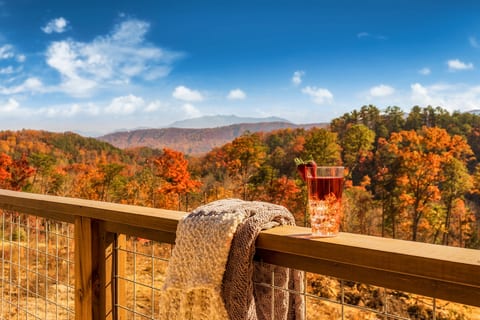 Enjoy beautiful fall colors from the outdoor deck.