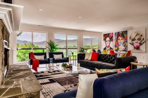Relax in this living room with an incredible view.
