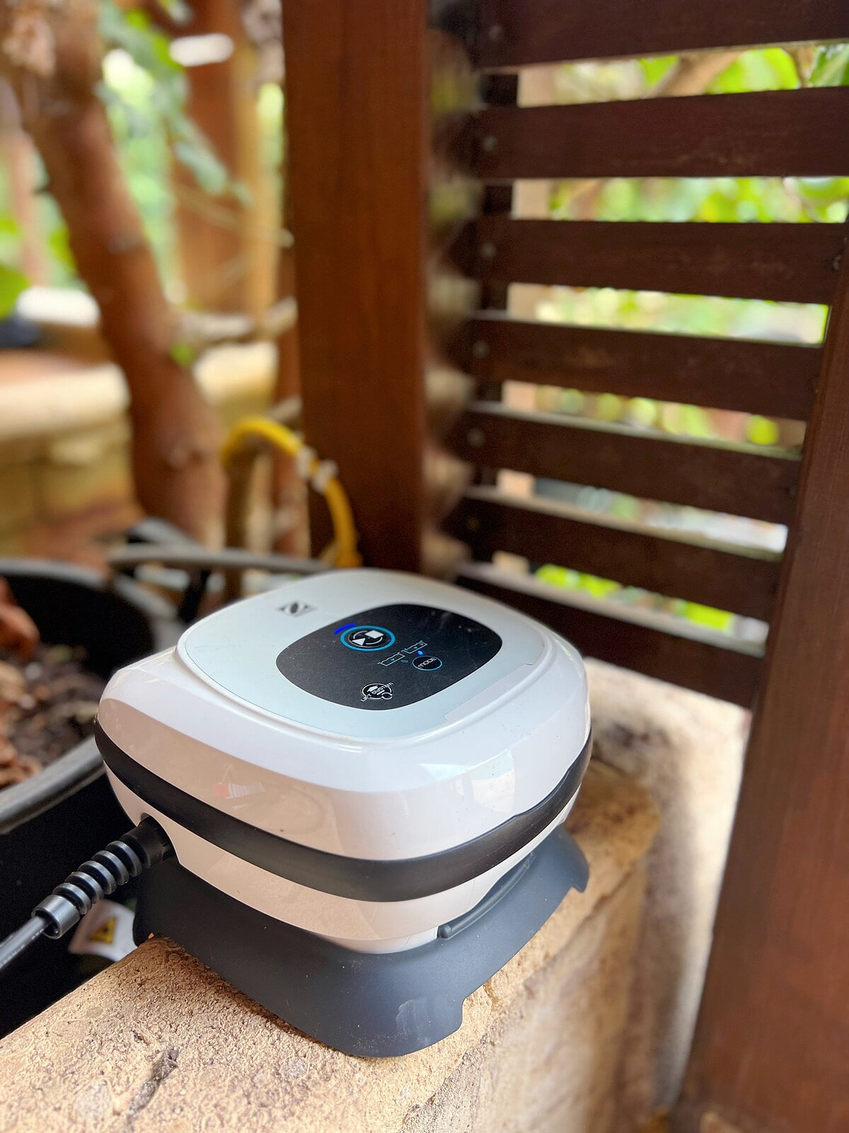The swimming pool robot can help you to clean the pool easily.