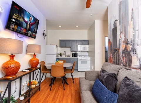 Bright living room — comfortable hangout space for the whole group.