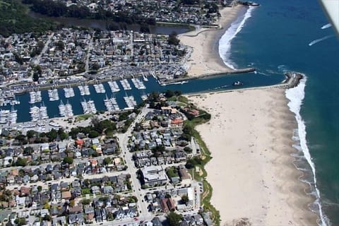 Aerial View of our Seabright Beach Location near Harbor - Our Happy Place!