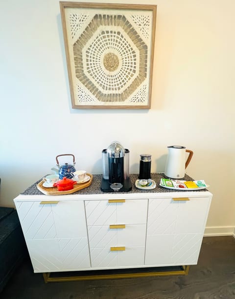 Nespresso coffee and milk froth station