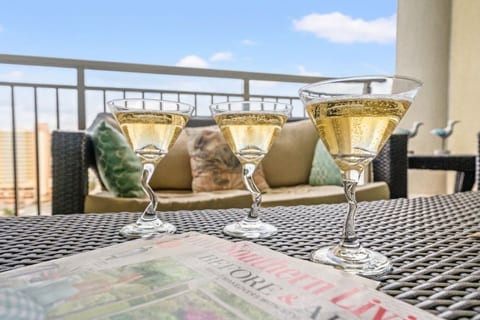 1502 Mar Vista Grande Wine on the ocean view balcony