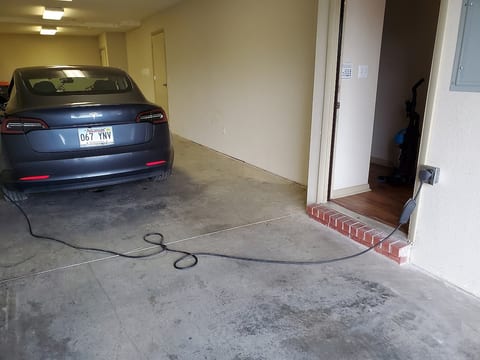 Charge your EV for free! We have provided a NEMA 14-50 outlet.