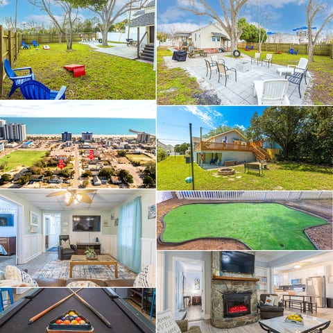 Spacious beach-close retreat with big yard, fire pit, pool table & cozy interiors