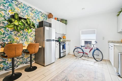 [Kitchen] Fully stocked & equipped kitchen with updated appliances. Coffee maker & complimentary coffee provided.