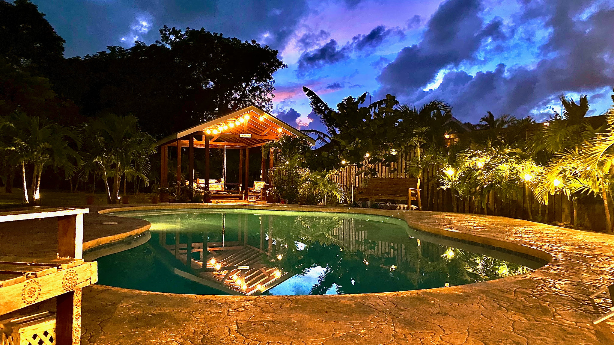 Private Pool at Twilight — DreamSpace Estate