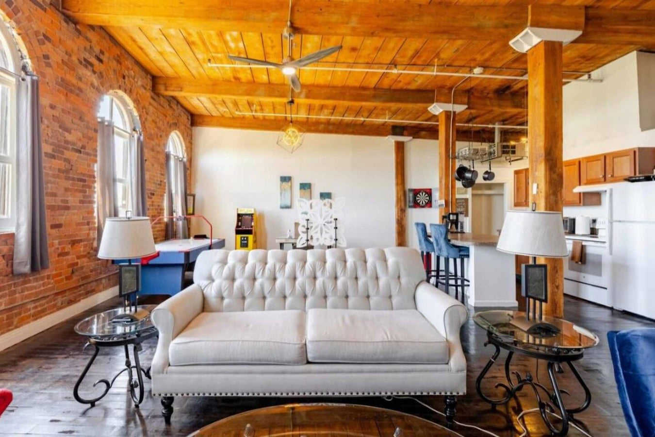 Fun Loft with Arcade Games and River Views