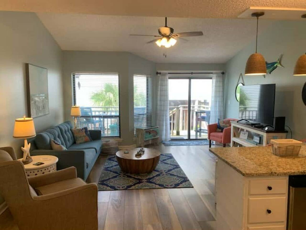 View of Living Room from Kitchen (open concept)