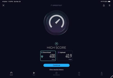High speed internet available for quick connections and streaming video.