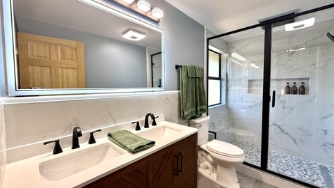 New master bath with luxurious upgrades.